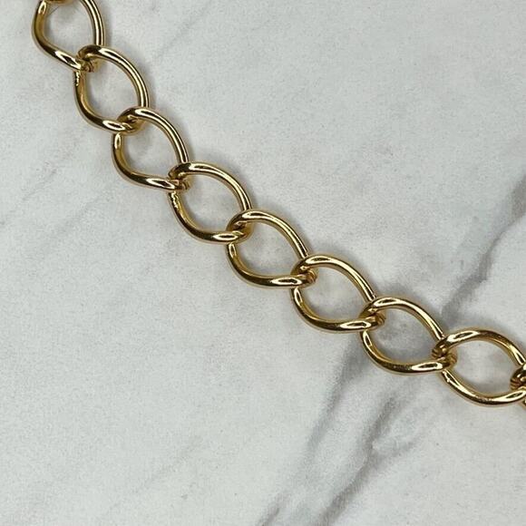 Gold Chain Link Belt with Tassel Charm - Size XS/S - 35" Adjustable Metal Belt - Picture 4 of 12